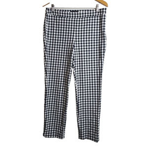 Talbots Womens 8 Chatham Pants Pixie Black‎ & White Gingham Straight Leg